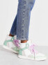 Pimkie high top trainers in white with green colourblock