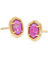 Фото #1 товара 14k Gold-Plated Framed Stone Stud Earrings