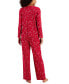 Фото #2 товара Women's Cotton Long-Sleeve Lace-Trim Pajamas Set, Created for Macy's