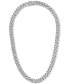 ფოტო #1 პროდუქტის Men's Cubic Zirconia Curb Link 22" Chain Necklace in Sterling Silver