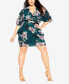 ფოტო #3 პროდუქტის Plus Size Jade Blossom Mini Dress