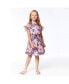 Фото #3 товара Girl Organic Cotton Printed Short Sleeve Dress Pink & Blue Butterfly - Child