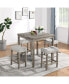 Фото #1 товара Industrial 5-Piece Dining Table Set with Bar Stools