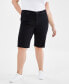 Фото #1 товара Plus Size Denim Raw-Edge Bermuda Shorts, Created for Macy's