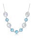 ფოტო #1 პროდუქტის Sterling Silver Round MOP & Blue Topaz Necklace