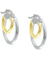 Double Hoop Earrings in Sterling Silver & 18k Gold-Plate, Created for Macy's