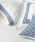 Фото #2 товара Chain Links Embroidery 100% Pima Cotton Duvet Cover Set, Full/Queen, Created for Macy's