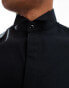 ASOS DESIGN regular textured dress shirt in black