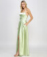 Фото #2 товара Juniors' Satin Front-Slit Lace-Up Gown, Created for Macy's