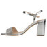 Nina Haven Metallic Rhinestone Wedding Block Heels Womens Silver Dress Sandals