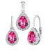 Фото #1 товара Silver jewelry set MONACO earrings and pendant with synthetic ruby LPS0341R
