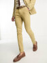 Фото #5 товара ASOS DESIGN skinny wool mix suit trousers in stone herringbone