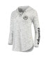 ფოტო #3 პროდუქტის Women's Gray Iowa Hawkeyes Space Dye Lace-Up V-Neck Long Sleeve T-shirt