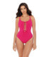 Фото #1 товара Купальник однотонный Skinny Dippers by Miraclesuit 292879 с кружевным деталем, розовый, средний