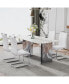 White Marble Dining Table, Stainless Steel Legs, 63"