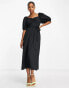 Фото #2 товара Nobody's Child Esra puff sleeve midi dress in black