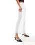 SNDYS satin slip maxi skirt in white stripe