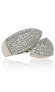 ფოტო #2 პროდუქტის Suzy Levian Sterling Silver Cubic Zirconia Pave Bypass Ring