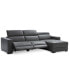 Фото #6 товара Nevio 115" 3-pc Leather Sectional Sofa with Chaise, 2 Power Recliners and Articulating Headrests, Created for Macy's