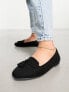 New Look suedette fringe loafer in black