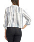 ფოტო #2 პროდუქტის Juniors' Printed Button-Front Roll-Tab-Sleeve Crop Shirt