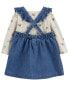 Baby 3-Piece Bodysuit & Denim Jumper Set 3M