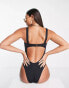 Free Society Tall square neck swimsuit in black