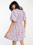 French Connection puff sleeve cotton mini dress in floral