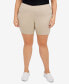 ფოტო #1 პროდუქტის Plus Size Essentials Solid Color Tech Stretch Shorts with Elastic Waistband