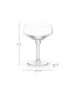 Raye Angled Crystal Coupe Glasses Set of 2, 7 Oz