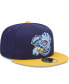 Фото #4 товара Men's Blue, Yellow Lakewood Blueclaws Marvel x Minor League 59FIFTY Fitted Hat