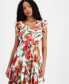 Фото #4 товара Women's Floral-Print Tiered Midi Dress
