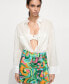 ფოტო #4 პროდუქტის Women's Bow Detail Printed Mini-Skirt