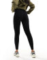 In The Style sculpted high waisted ribbed leggings in black Черный, EU 34-36 - фото #3