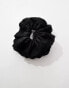 ASOS DESIGN scrunchie hair tie with broderie detail in black