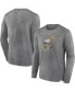 Фото #1 товара Men's Heather Charcoal Distressed New Orleans Saints Washed Primary Long Sleeve T-shirt