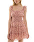 ფოტო #1 პროდუქტის Juniors' Floral-Print Tiered Fit & Flare Dress