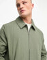 Фото #3 товара ASOS DESIGN oversized lightweight harrington jacket with texture in khaki