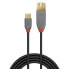 Фото #1 товара Lindy 0.15m USB 2.0 C to A AdapterCable - Anthra Line - 0.15 m - USB A - USB C - USB 2.0 - 480 Mbit/s - Black - Grey