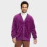 Фото #1 товара Houston White Adult Velour Cardigan Sweater - Purple S