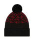 ფოტო #2 პროდუქტის Men's Black Manchester United Marl Cuffed Knit Hat with Pom