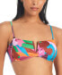 Фото #1 товара Women's Tropic Mood Printed V-Wire Bandeau Bikini Top