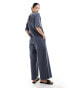 Фото #2 товара ASOS DESIGN oversized t-shirt jumpsuit with pockets in grey