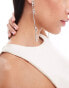 South Beach bride long embellished drop earrings in silver