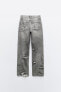 Trf straight-leg ripped mid-rise jeans