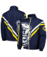 Фото #1 товара Men's Navy Michigan Wolverines Exploded Logo Warm Up Full-Zip Jacket