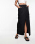 Фото #1 товара Miss Selfridge cargo pocket maxi skirt in black