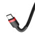Wytrzymały elastyczny kabel przewód USB-C PD PD 2.0 60W 20V 3A QC3.0 2M czarno-czerwony