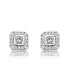 Exclusive Rhodium Plated Cubic Zirconia Square Stud Earrings