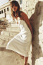 Фото #4 товара Атласное платье миди с воланами ZARA